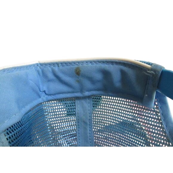 Skater Cap Vintage 1980s BLANK BLUE White Mesh trucker OSFA - Picture 7 of 8